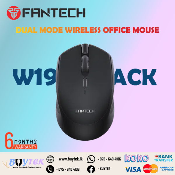 FANTECH W190 SILENT SWITCH DUAL MODE OFFICE MOUSE – BLACK